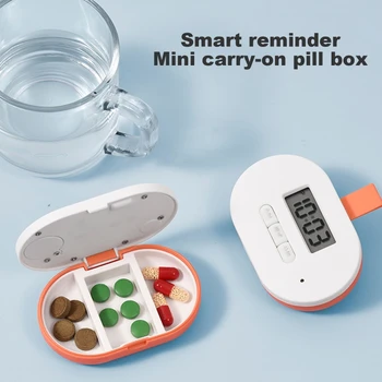 Călătorie Pastila De Caz Medicina Caseta Mini Portabil Memento Medicament Cutie Cutie Timer Cazemata Organizator Medicamente Alarma Cazul Cutie