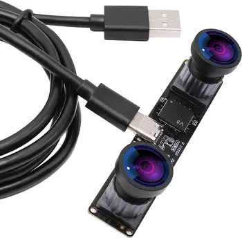 ELP 1080P 60FPS Webcam Dual 120 grade nici o Distorsiune Lentile de Sincronizare Stereo Modul Camera UVC USB 2.0 pentru Recunoașterea Feței