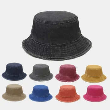 Europene și Americane de Stil Nou Periat Spălat Găleată Pălărie Artistice Retro Culoare Solidă Pliabil Bazinul Pălăria în aer liber Palarie de Soare Particulariz