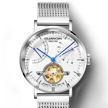 GUANQIN Brand Tourbillon de Lux pentru Bărbați ceasuri Mecanice otel Inoxidabil rezistent la apă ceas pentru bărbați Multifuncțional Ceas de Moda