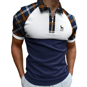Hazzys 2023 Noul Golf Purta Maneci Scurte T-shirt pentru Bărbați Matase de Gheață Rever Barbati Tricou Polo cu Dungi de Vară Golf tricou Topuri