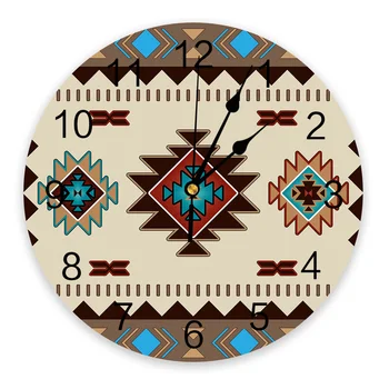 Indian Geometria Grafica Ceas De Perete Bucătărie Mare Și Modernă, Mese Rotunde Ceasuri De Perete Dormitor Tăcut Agățat Ceas