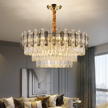 Italiană Candelabre de Cristal Luminaria Pandantiv Lumina Holul Hotelului golden Rundă de Lux Living Lampa Nordic Personalizate Candelabru