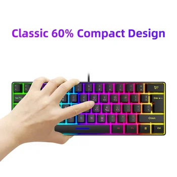 Mini-Jocuri Tastatură Mecanică 61 Taste RGB Hotswap de Tip C cu Fir Tastatură de Gaming PBT Taste 60% Ergonomie Tastaturi