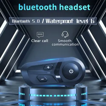 Motocicleta Casca Bluetooth setul cu Cască fără Fir apel Hands-free Stereo Anti-interferențe Impermeabil Music Player Vorbitor Interfon