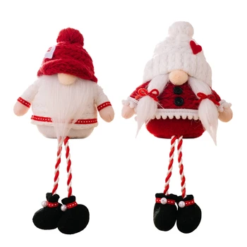 Noi De Crăciun Fără Chip Gnome Papusa De Plus Santa Gnome Rudolph Papusa Pandantiv Picioare Lungi Gnome Elf Papusa Xmas Decor De Crăciun Cadou