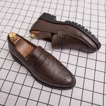 Primăvara și Toamna Bărbați în aer liber Pantofi Casual Original Nou În Runda Deget de la picior de Moda Casual Barbati Pantofi de Piele cele Mai vandute Produse