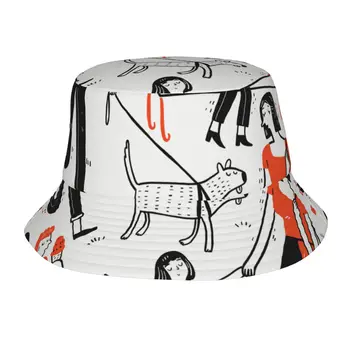 Schiță Stil Doodle. Bucket Hat pentru Barbati Femei Pescar în aer liber, de Vară, Călătorie Drumeții Capace