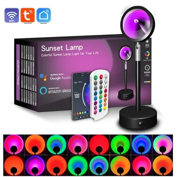 Smart RGB Apus de soare Lampa Proiector Led Lumina de Noapte APP Bluetooth de la Distanță Dormitor Fundal Lumina de Perete pentru Camera de Decor Fotografie