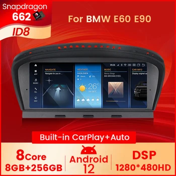 Snapdragon 662 Android 12 ID8 Radio Auto Pentru BMW Seria 3/5 E60 E61 E63 E64 E90 E91 E92 CCC la CIC Auto Sisteme Inteligente Carplay