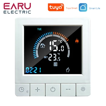 TUYA WiFi Inteligent Termostat Controler de Temperatura Pentru Incalzire in Pardoseala Electrica a Apei Cazan de Gaz Digital Display LCD Montat pe Perete