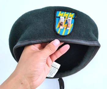 Toate Dimensiunile Armatei a 12-a a Forțelor Speciale Grup de Lână Verde Negricios Bereta OFIȚER, CĂPITANUL ÎNSEMNELE de GRAD Militar Pălărie 1961~1994