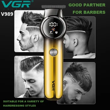 VGR Profesionale Gradient de Tuns Display Digital Tuns Tuns Capul de Radere Gravură Trimmer Electric pentru Bărbați V-989