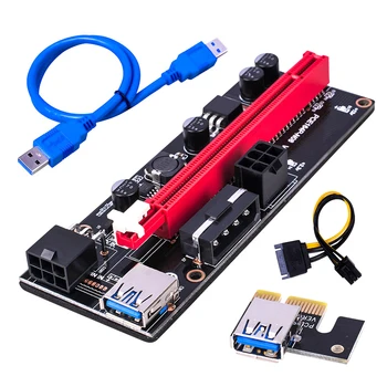 Ver009S USB 3.0 PCIe 1X la 16X Riser Card Adaptor SATA 15Pin la 6pini Cablu de Alimentare