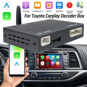 Wireless CarPlay, Android Auto Retrofit Decodor Cutie pentru Toyota Highlander 4Runner Tundra RAV4 Tacoma Teren Curiser Prado 2014-2019