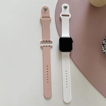 Țese Moale Silicon Pentru Apple Watch Seria 7 6 5 4 3 2 SE de Cauciuc Watchband Curea Pentru iWatch 45MM 41MM 38MM 42MM 40MM 44MM