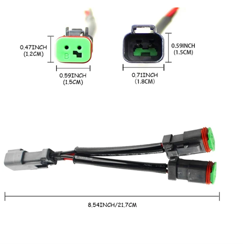 4X Y Tip Duce Deutsch DTP DT 2 Pini Adaptor de Priza Pentru LED Pod Lumina de Lucru de Reabilitare Conectorii Fasciculului de Cabluri