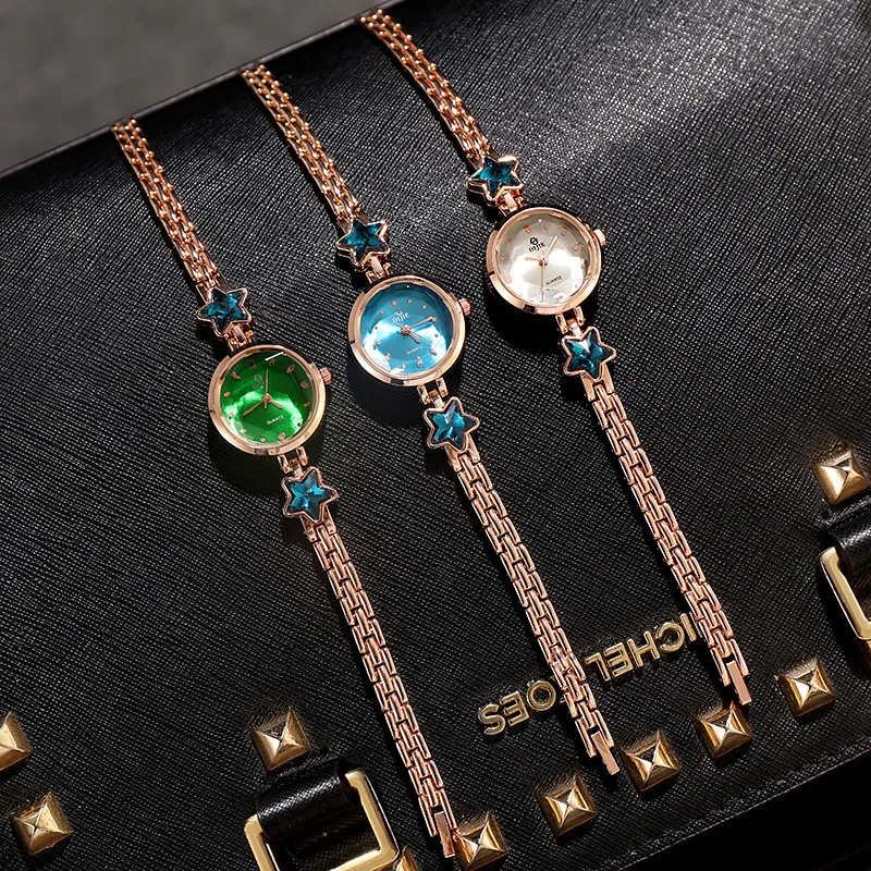 Doamna eleganta Ceasuri a Crescut de Aur Bratara Set Ceas de Lux pentru Femei Cuarț Rochie Ceas de mână Feminino Reloj Mujer